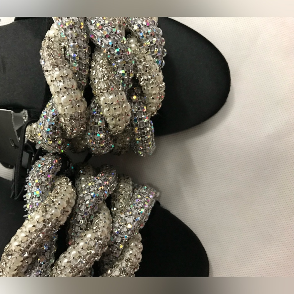 ZARA Gem Rhinestone Embellished Slides - Picture 6 of 9